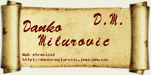 Danko Milurović vizit kartica